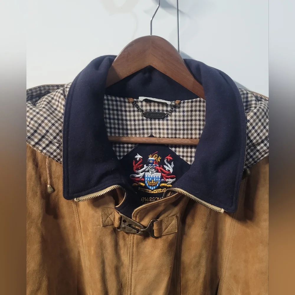 Men's Aquascutum Suede Leather Jacket Wool Lining - Picture 8 of 12